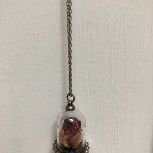 Handmade Cloche, and Message in a Bottle Necklaces